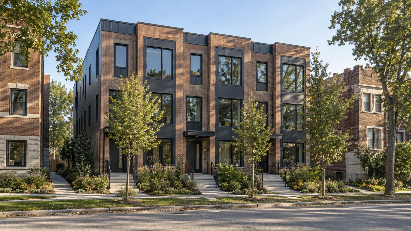 modern infill townhome architecture