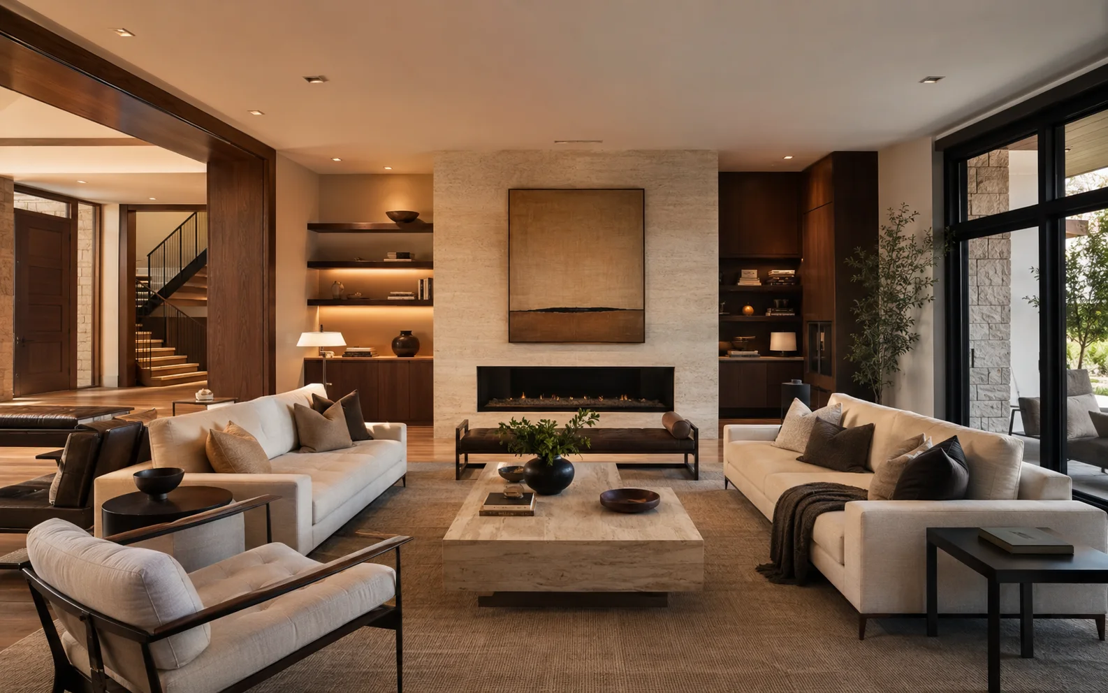 Warm contemporary luxury living room